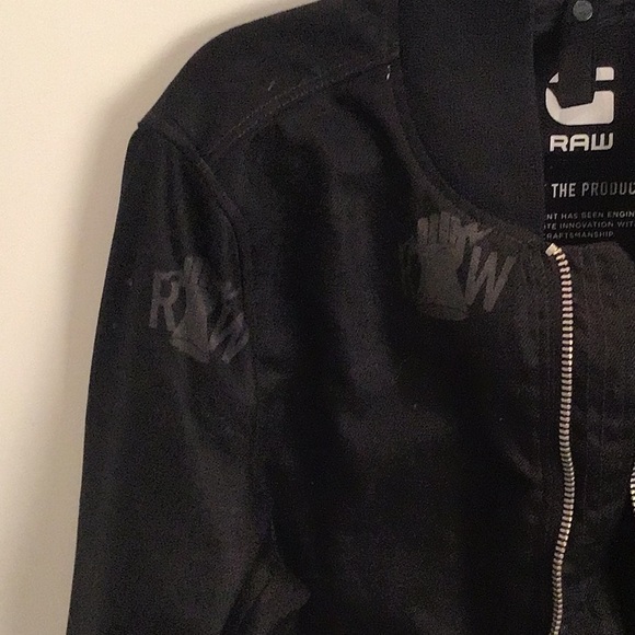 G-star Raw bomber jacket black denim with a print. Size M - Picture 5 of 5
